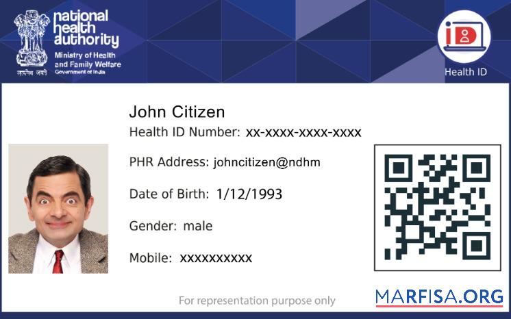 Downloadable India National health authority health ID card download for verification